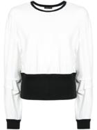 Natori Contrast Long-sleeve Sweater - White