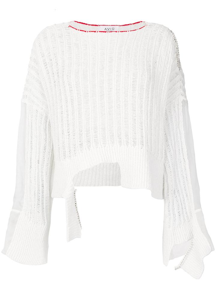 Aviù Cropped Jumper - White