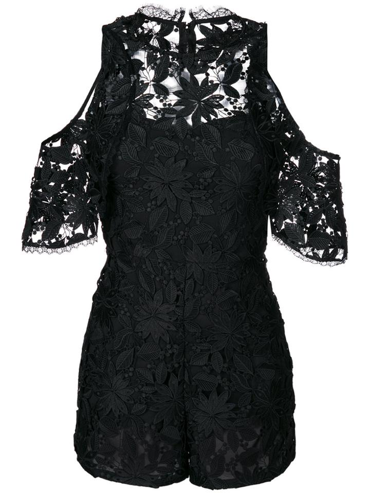 Alice+olivia Embroidered Playsuit - Black