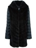 Liska Mink Fur Hooded Puffer Coat, Women's, Size: Small, Black, Mink Fur/polyester/feather Down
