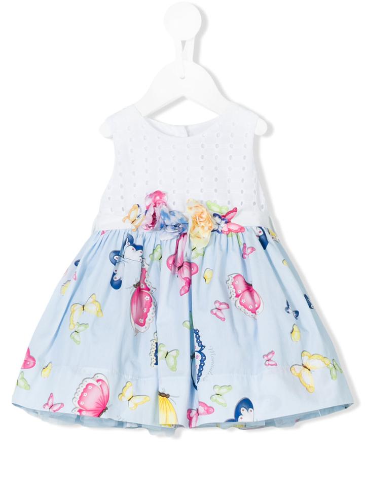 Monnalisa - Butterfly Print Dress - Kids - Cotton/polyamide - 24 Mth, White