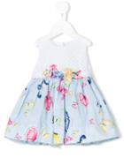 Monnalisa - Butterfly Print Dress - Kids - Cotton/polyamide - 24 Mth, White