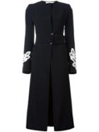 Victoria Beckham Single Breasted Coat, Women's, Size: 10, Blue, Cotton/virgin Wool