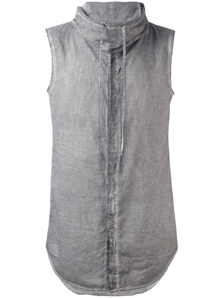 Unconditional - Sleeveless Funnel Neck Shirt - Men - Cotton - Xl, Grey, Cotton