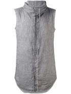 Unconditional - Sleeveless Funnel Neck Shirt - Men - Cotton - Xl, Grey, Cotton