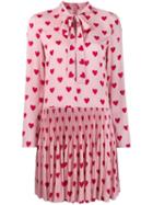 Red Valentino Crepe De Chine Pleated Dress - Pink