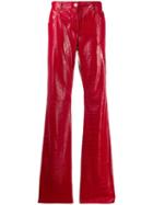 Msgm Crocodile Embossed Straight Trousers - Red