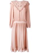 Masscob Macrame Panel Mid Dress, Women's, Size: Large, Pink/purple, Silk/polyester