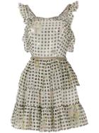 Christopher Kane Chain Strap Gingham Mini Dress - White