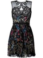 Zuhair Murad Printed Pleated Dress, Size: 42, Black, Viscose/polyester/nylon