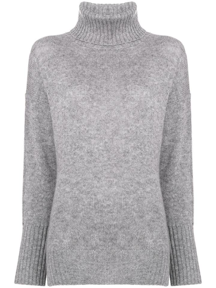 Allude Roll Neck Jumper - Grey