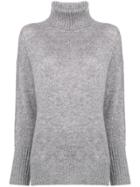 Allude Roll Neck Jumper - Grey