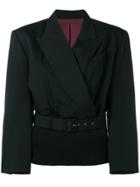 Jean Paul Gaultier Vintage Ribbed Waist Blazer - Black