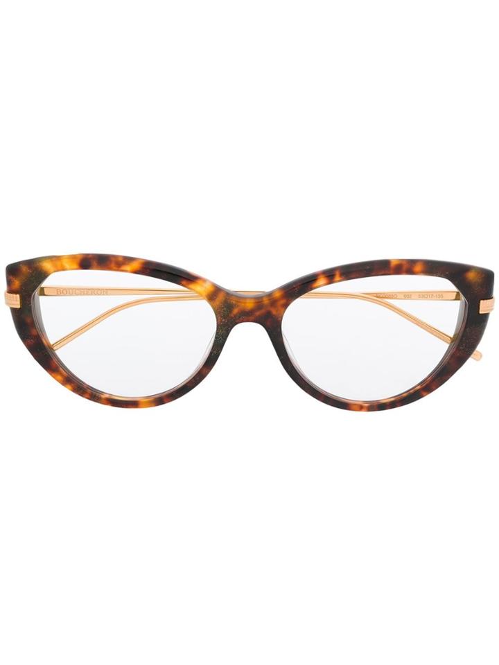 Boucheron Eyewear Tortoiseshell Cat Eye Glasses - Brown
