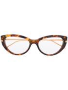 Boucheron Eyewear Tortoiseshell Cat Eye Glasses - Brown