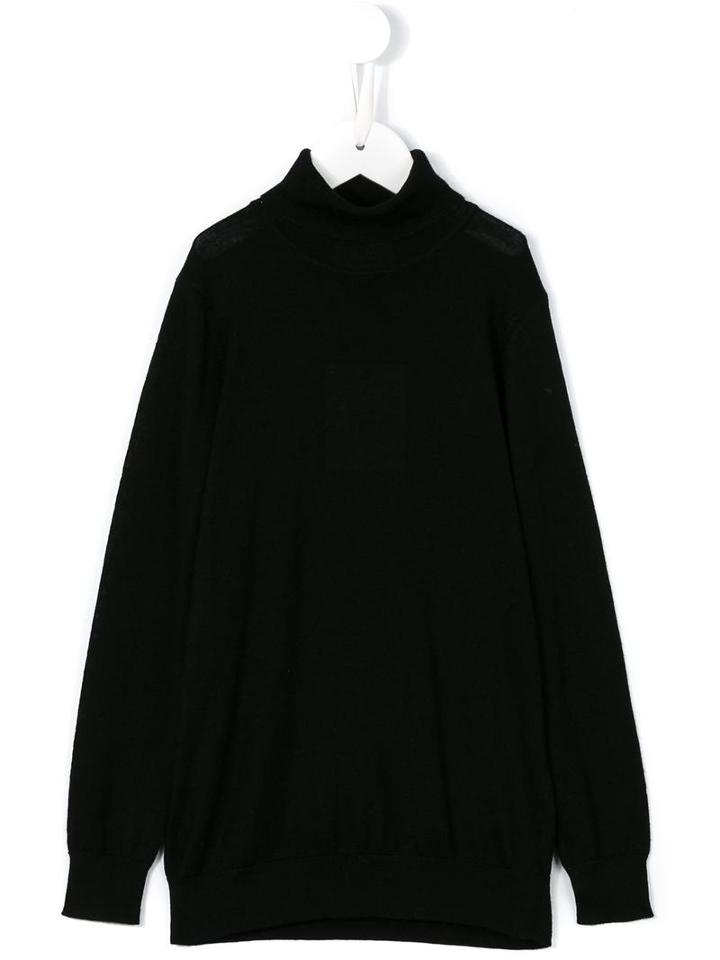 Little Remix Roll Neck Jumper, Kids Unisex, Size: 12 Yrs, Black, Merino