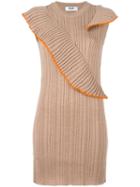 Msgm Ribbed Knit Dress, Women's, Size: Medium, Nude/neutrals, Virgin Wool