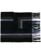 Ps Paul Smith Stripe Knitted Scarf - Black