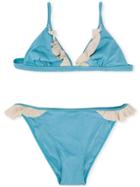 Mc2 Saint Barth Kids Ruffle-trim Bikini - Blue