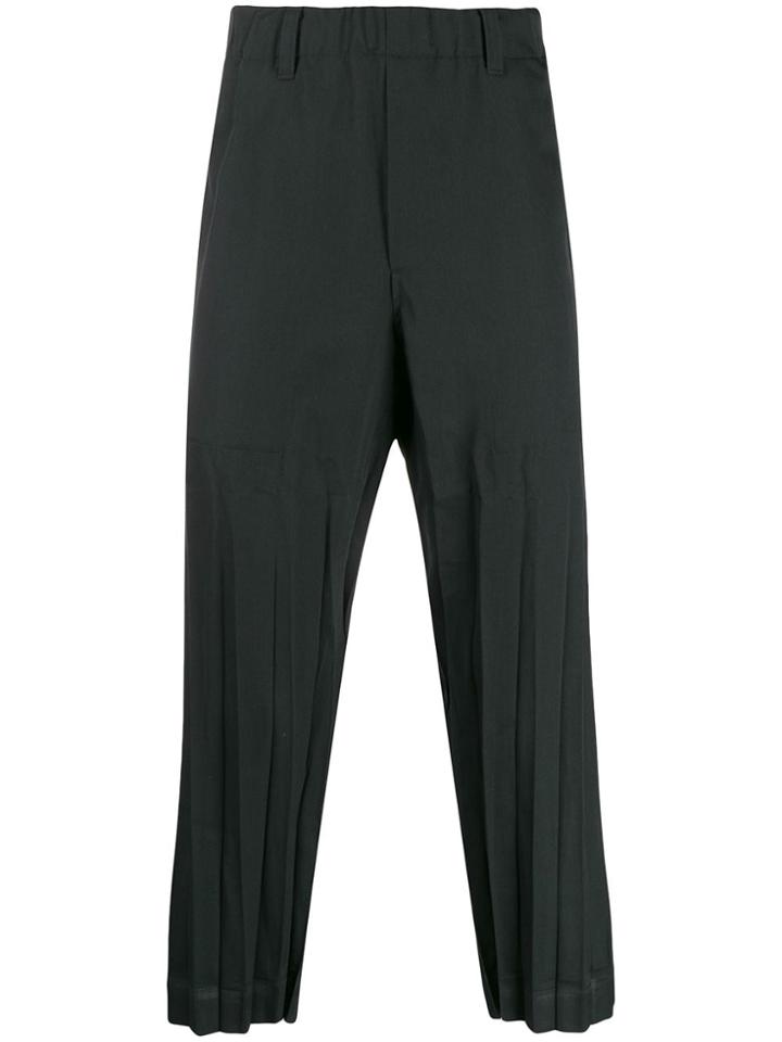 Issey Miyake Men Pleated Detail Trousers - Black