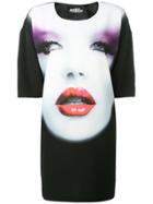 Jeremy Scott Face Print T-shirt Dress - Black