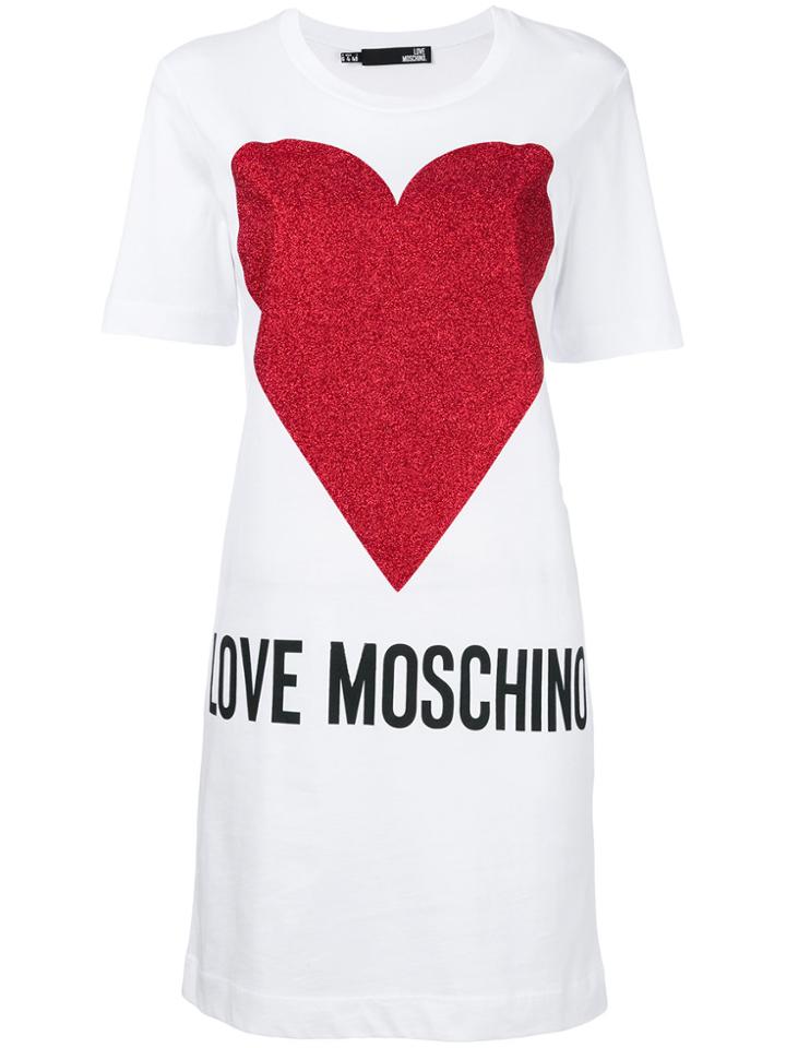 Love Moschino Love Heart T-shirt Dress - White