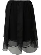 Prada Layered Tulle Petal Skirt - Black