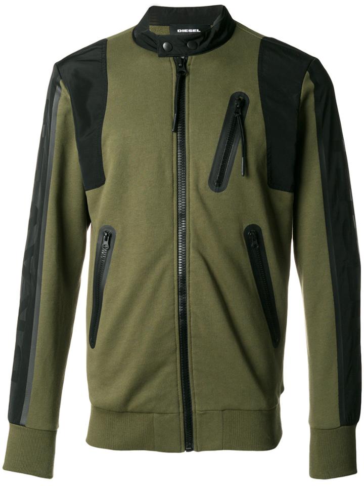 Diesel Contrast Fitted Jacket - Green