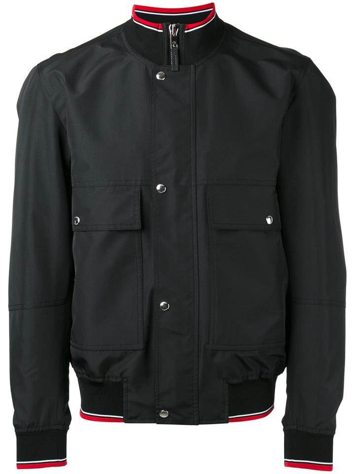 Dior Homme Four Pocket Bomber Jacket With Ribbed Collar, Men's, Size: 50, Black, Polyester/cupro