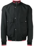 Dior Homme Four Pocket Bomber Jacket With Ribbed Collar, Men's, Size: 50, Black, Polyester/cupro