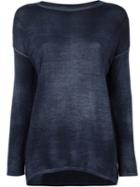 Avant Toi Boat Neck Knit Blouse, Women's, Size: Small, Blue, Silk/cashmere