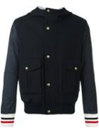 Moncler Gamme Bleu - Hooded Bomber Jacket - Men - Nylon/cupro/virgin Wool - 4, Blue, Nylon/cupro/virgin Wool
