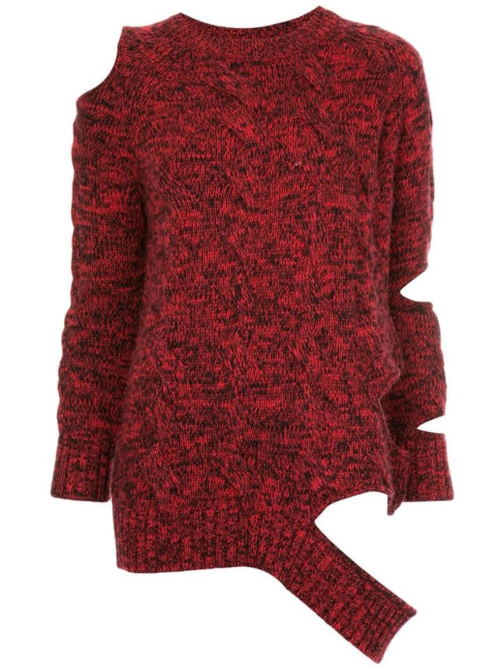 Zoe Jordan Cut-out Knitted Jumper - Red
