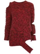 Zoe Jordan Cut-out Knitted Jumper - Red