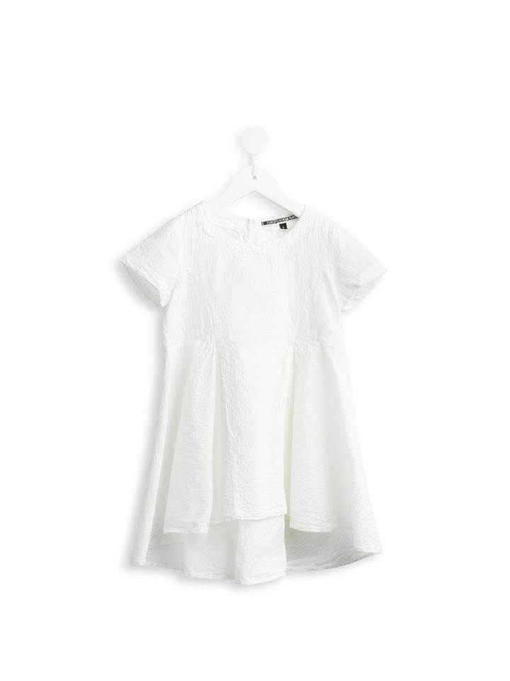 European Culture Kids - Ruched Flared Dress - Kids - Cotton - 8 Yrs, White