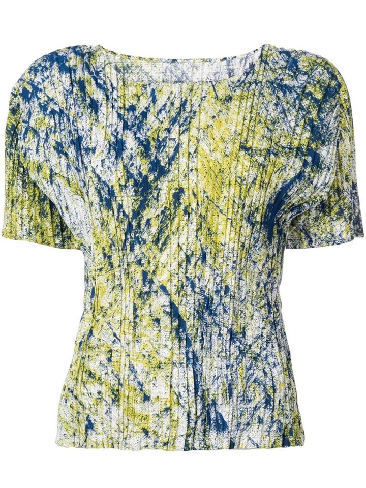 Issey Miyake Men Plisse Tie-dye Top - Yellow