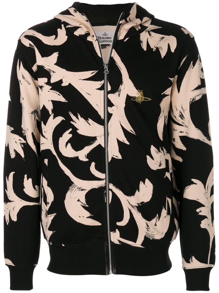 Vivienne Westwood Patterned Zip Hoodie - Black