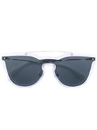 Valentino - Valentino Garavani Rockstud Embellished D-frame Sunglasses - Women - Pvc/metal - One Size, Grey, Pvc/metal