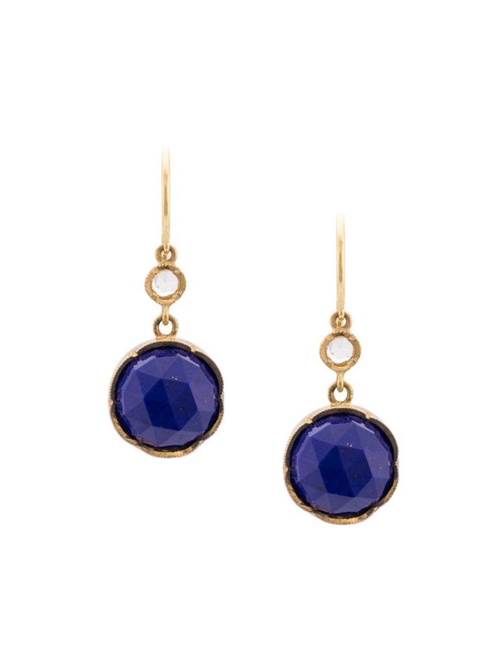 Irene Neuwirth 18kt Yellow Gold Round Rose Cut Lapis And Diamond