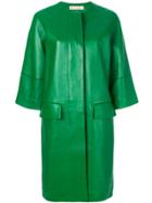 Marni Oversized Leather Lambskin Coat - Green