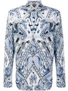 Just Cavalli Dragon Print Shirt - Blue
