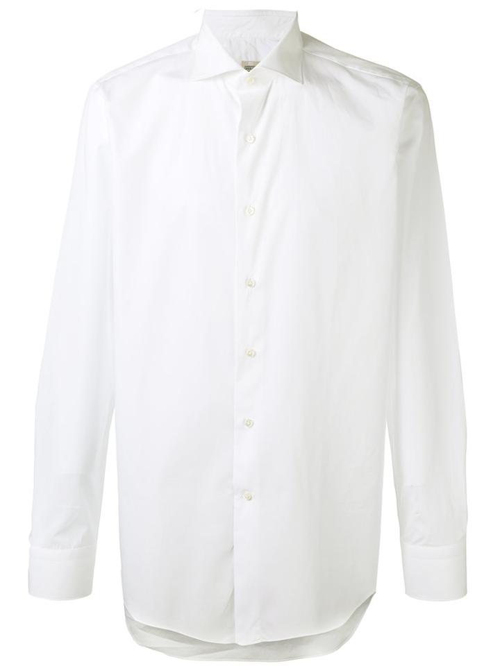 Alessandro Gherardi Spread Collar Shirt, Men's, Size: 38, White, Cotton