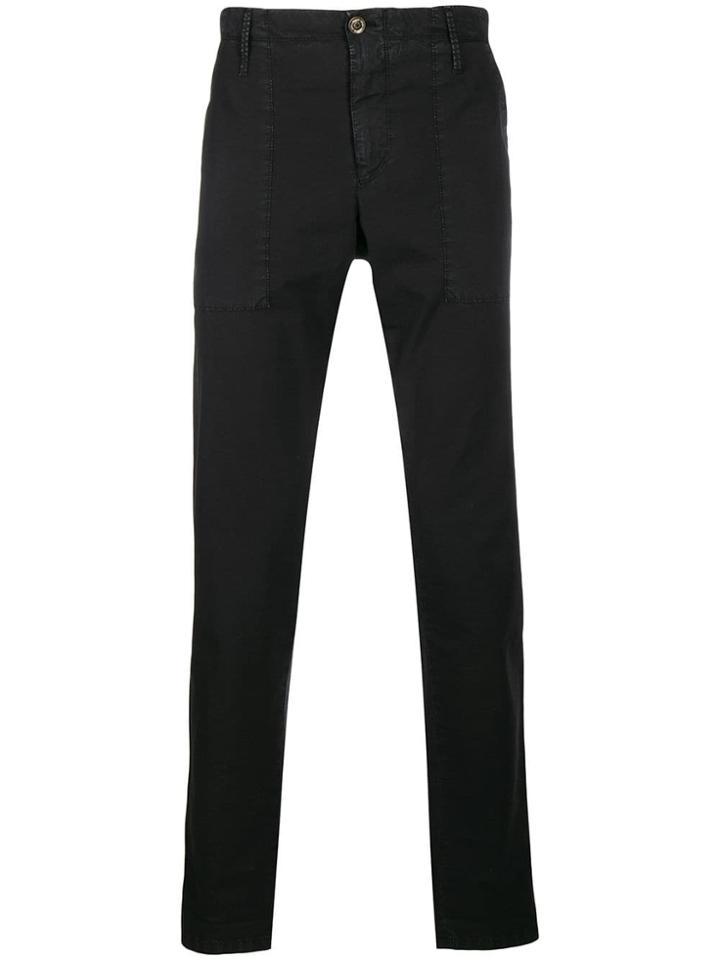 Pt01 Washed Effect Slim-fit Trousers - Black