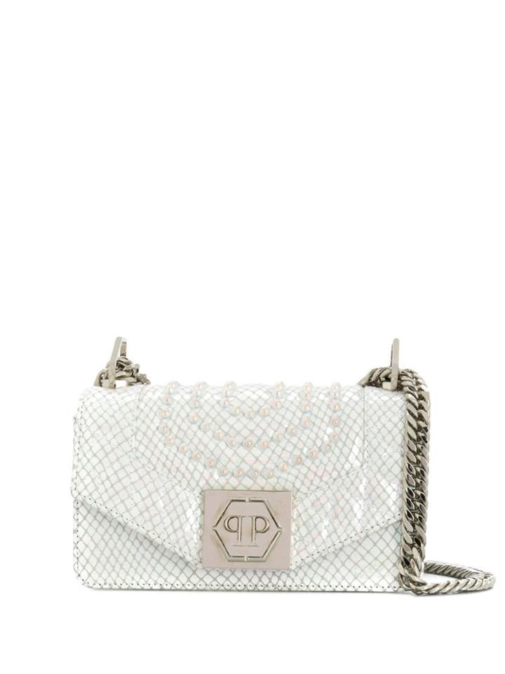 Philipp Plein Pearl-embellished Shoulder Bag - Silver