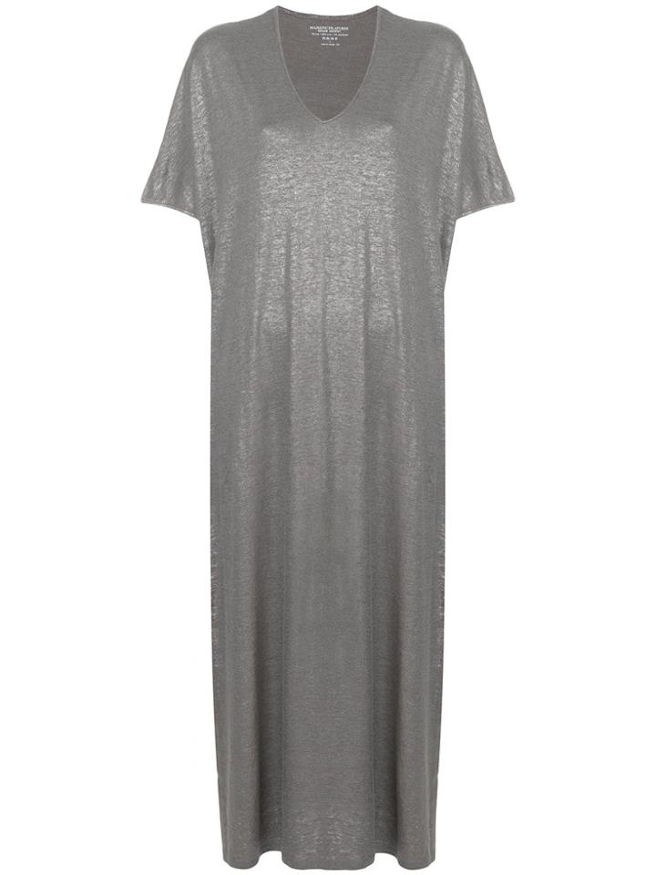 Majestic Filatures Metallic Maxi T-shirt Dress - Grey