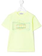 Stone Island Kids Geometric Print T-shirt, Boy's, Size: 12 Yrs, Yellow/orange