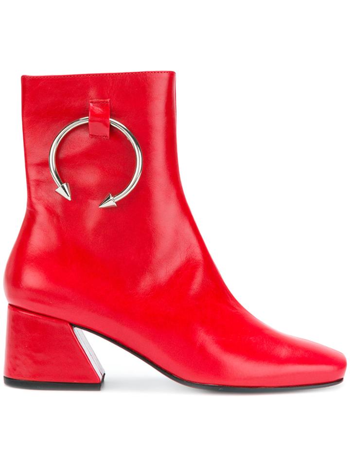 Dorateymur Chunky Sole Ankle Boots - Red
