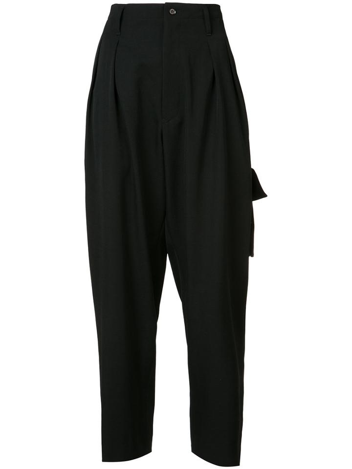 Yohji Yamamoto - Suspender Pants - Women - Wool - 2, Black, Wool