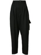 Yohji Yamamoto - Suspender Pants - Women - Wool - 2, Black, Wool