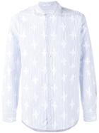 Etro - Patched Pattern Striped Shirt - Men - Cotton/linen/flax - 39, Blue, Cotton/linen/flax